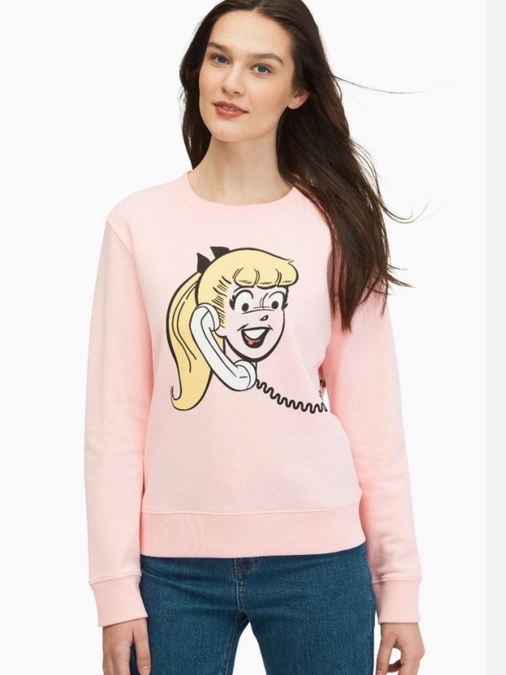 Kate Spade Betty & Veronica Pink Crewneck Sweatshirt,L,EUC